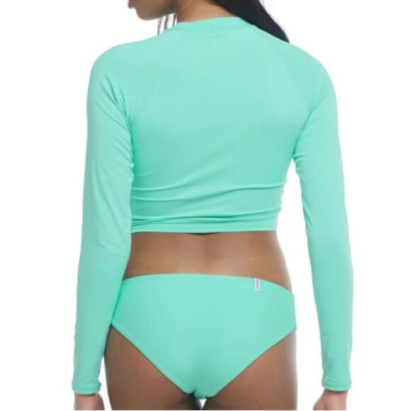 Body Glove SMOOTHIES LET IT BE CROSS-OVER RASH GUARD - SEA MIST, Size Large, NWT - Picture 2 of 8